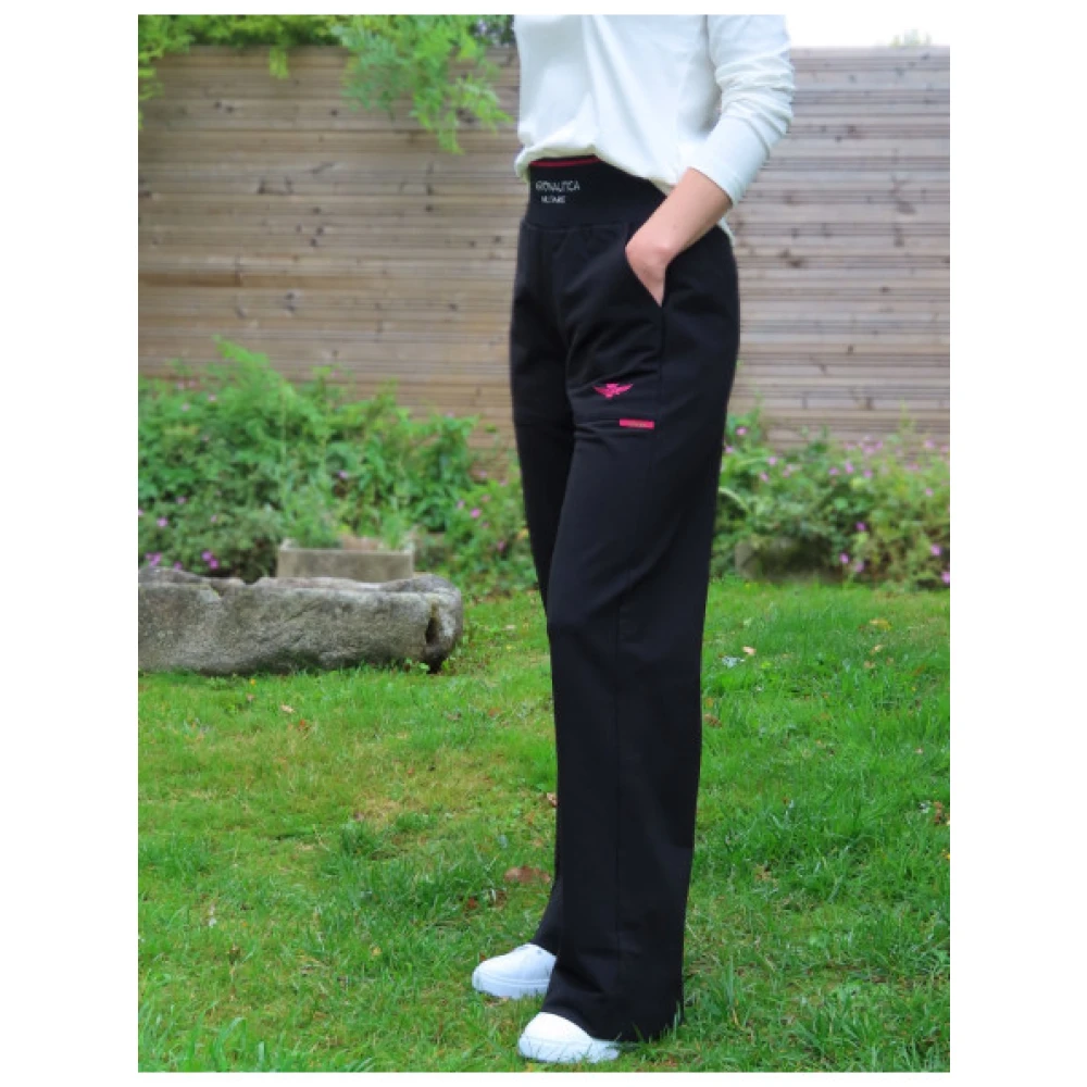 aeronautica militare Wijde Joggingbroek van Katoenmix Black Dames