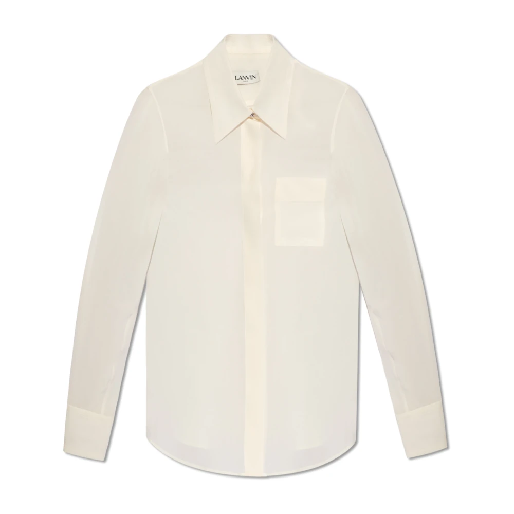 Lanvin Zijden shirt White Dames