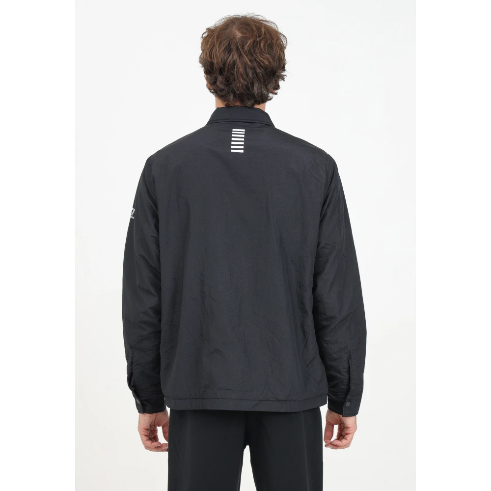 Emporio Armani EA7 Zwarte Pufferjas met Logoprint Black Heren