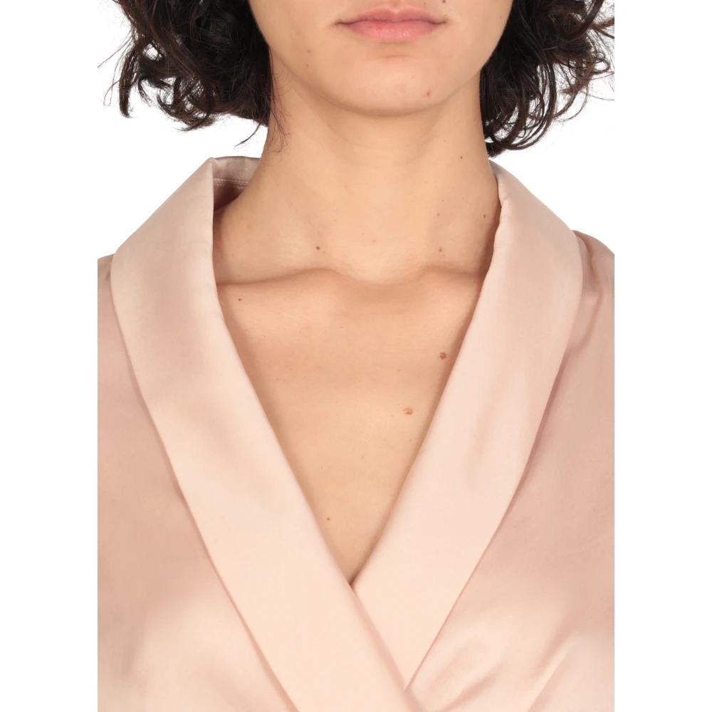 Zimmermann Roze Zijden V-hals Top Pink Dames