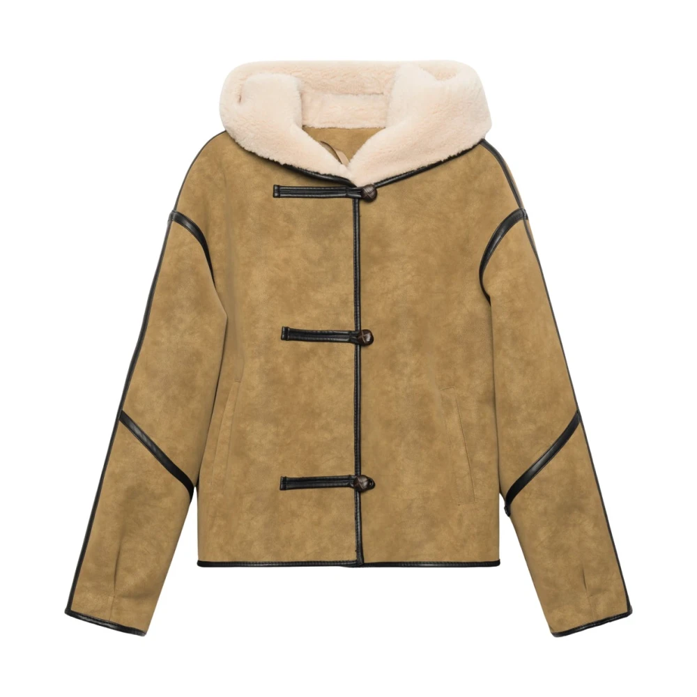 Stand Studio Women's Nude & Neutrals Fia Jacket In Shearling-Effect Eco Fur - Image 2