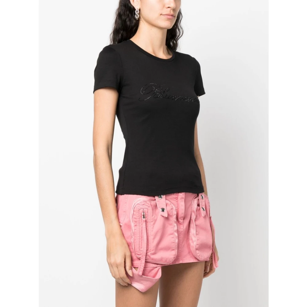 Blumarine Logo-versierd katoenen T-shirt Black Dames