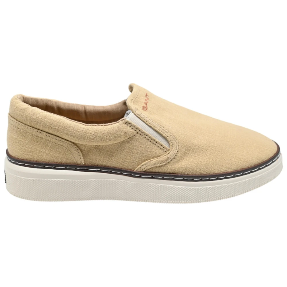 Gant Stiliga Moccasins i Tvättat Linne Beige, Herr