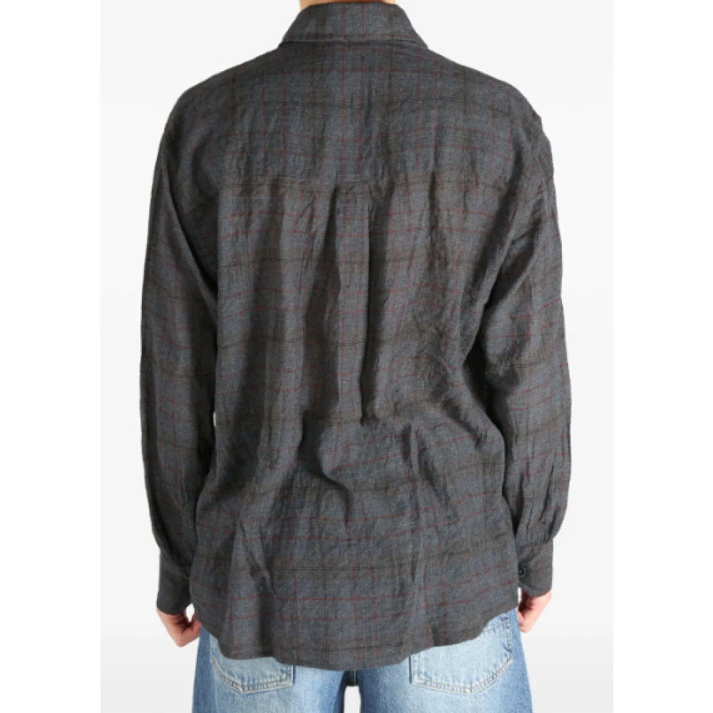 Our Legacy Geruite Bazaar Shirt Black Heren