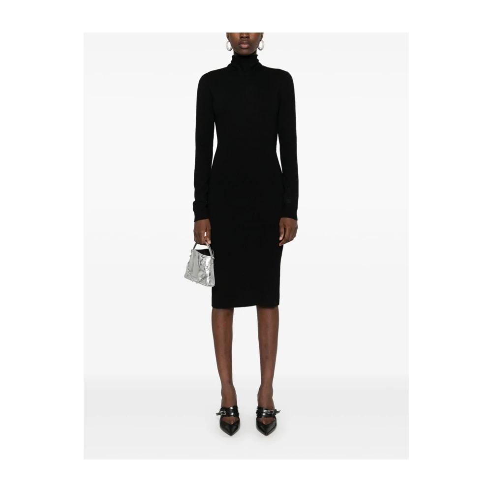 Givenchy Kasjmier Gebreide Jurk met Hoge Hals Black Dames
