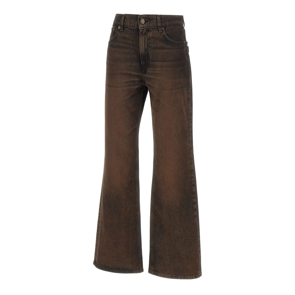 Haikure Women's Brown Wide Jeans, W26, Korea Jeans