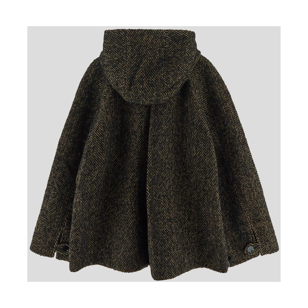 Ganni Klassieke Herringbone Coat Brown Dames