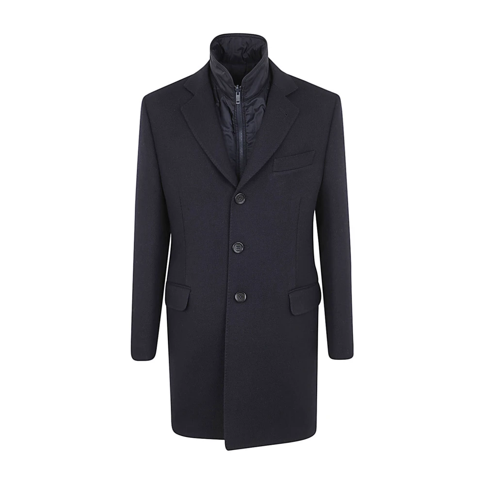 Fay Navy Blauwe Dubbelrijige Jas Blue Heren
