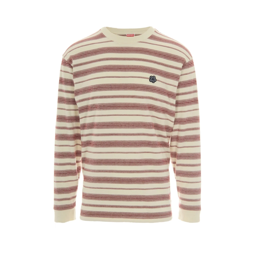 Kenzo Men's Beige Striped T-Shirts And Polos