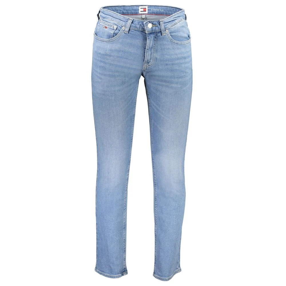 Tommy Hilfiger Blauwe Katoenen Slim Jeans Borduurwerk Logo Blue Heren