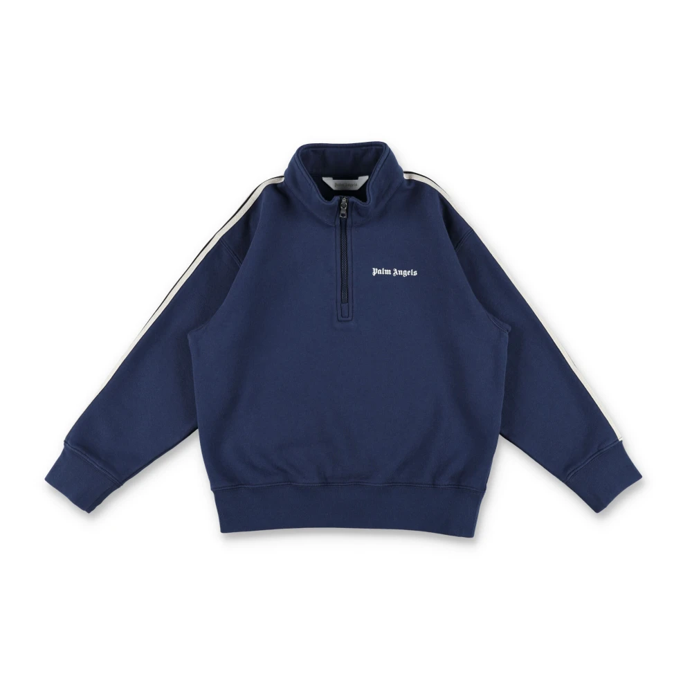 Palm Angels Blå Stickat Dragkedja Sweatshirt Aw24 Blue, Pojke