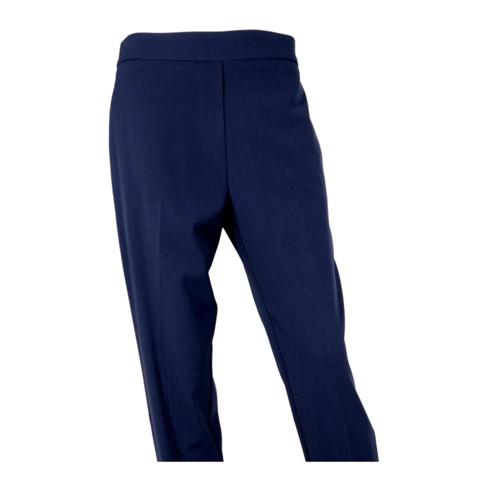 Kaos Rechte Pijp Elastische Taille Broek Blauwe Nacht Blue Dames