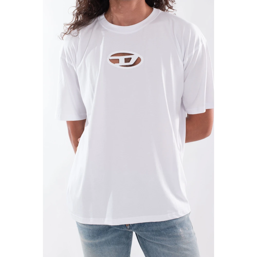 Diesel Oval D Tee Shirt White Heren
