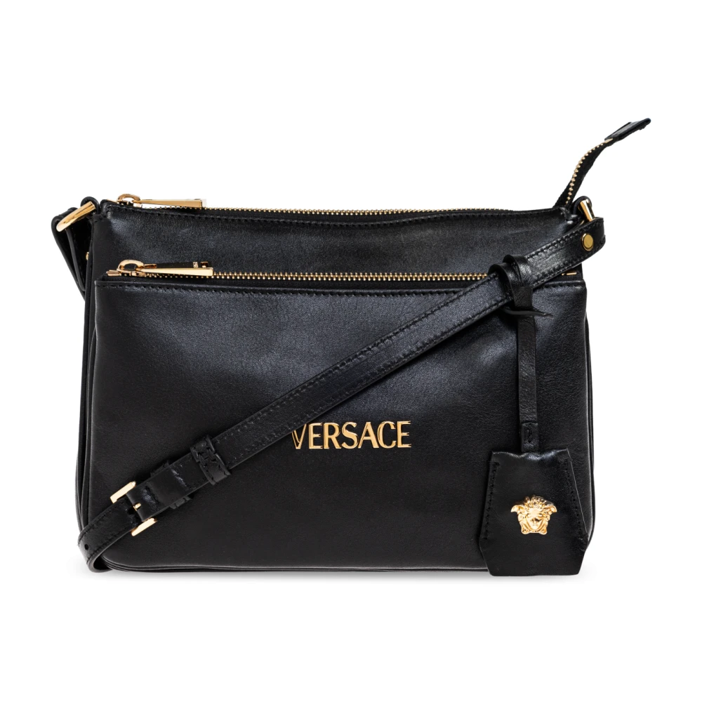 Versace Leren schoudertas Black Dames