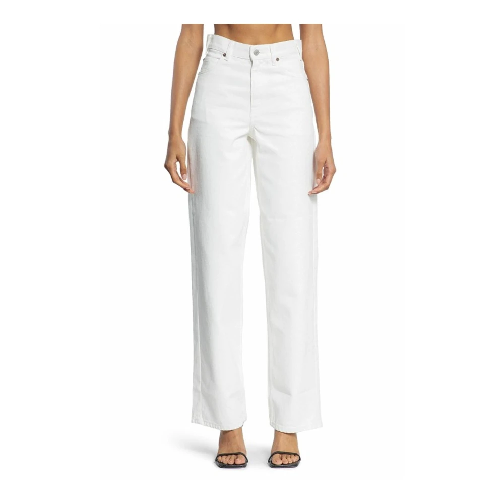Celine Witte Denim Flared Jeans White Dames