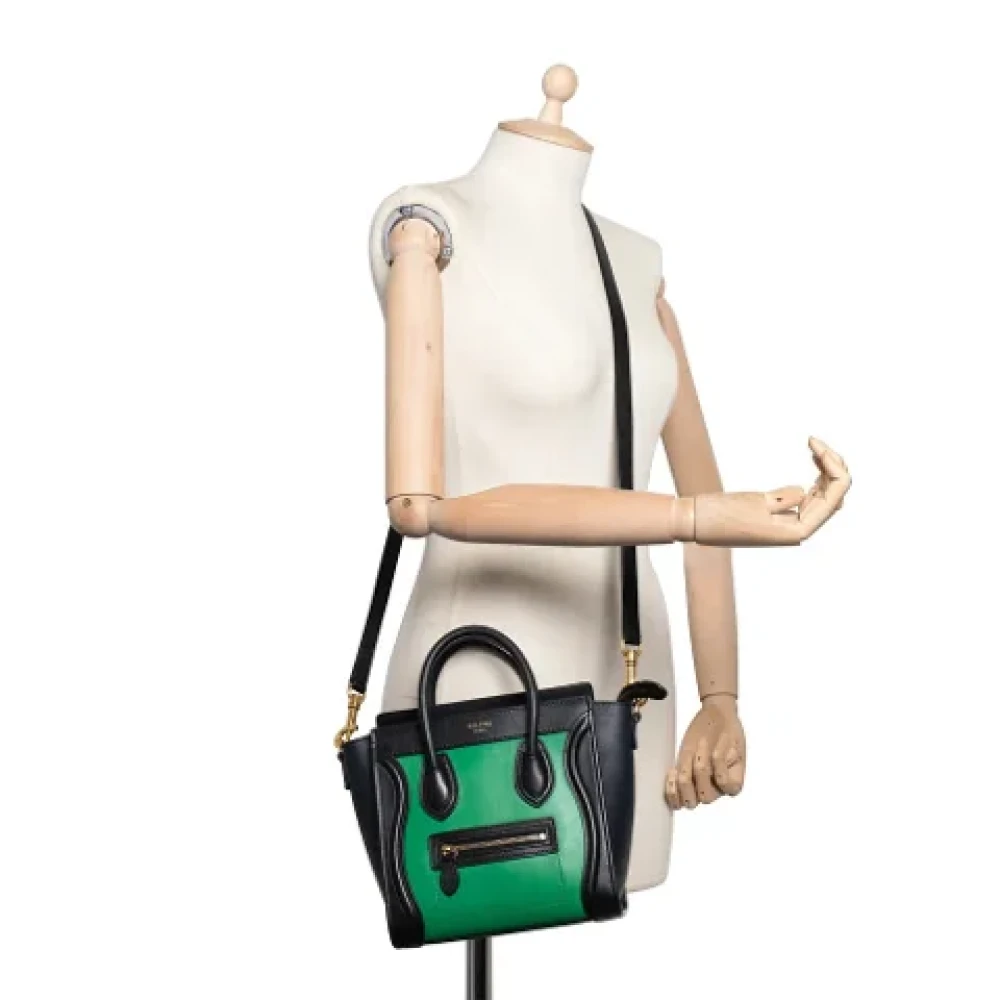 Celine Vintage Pre-owned Leather celine-bags Green Dames