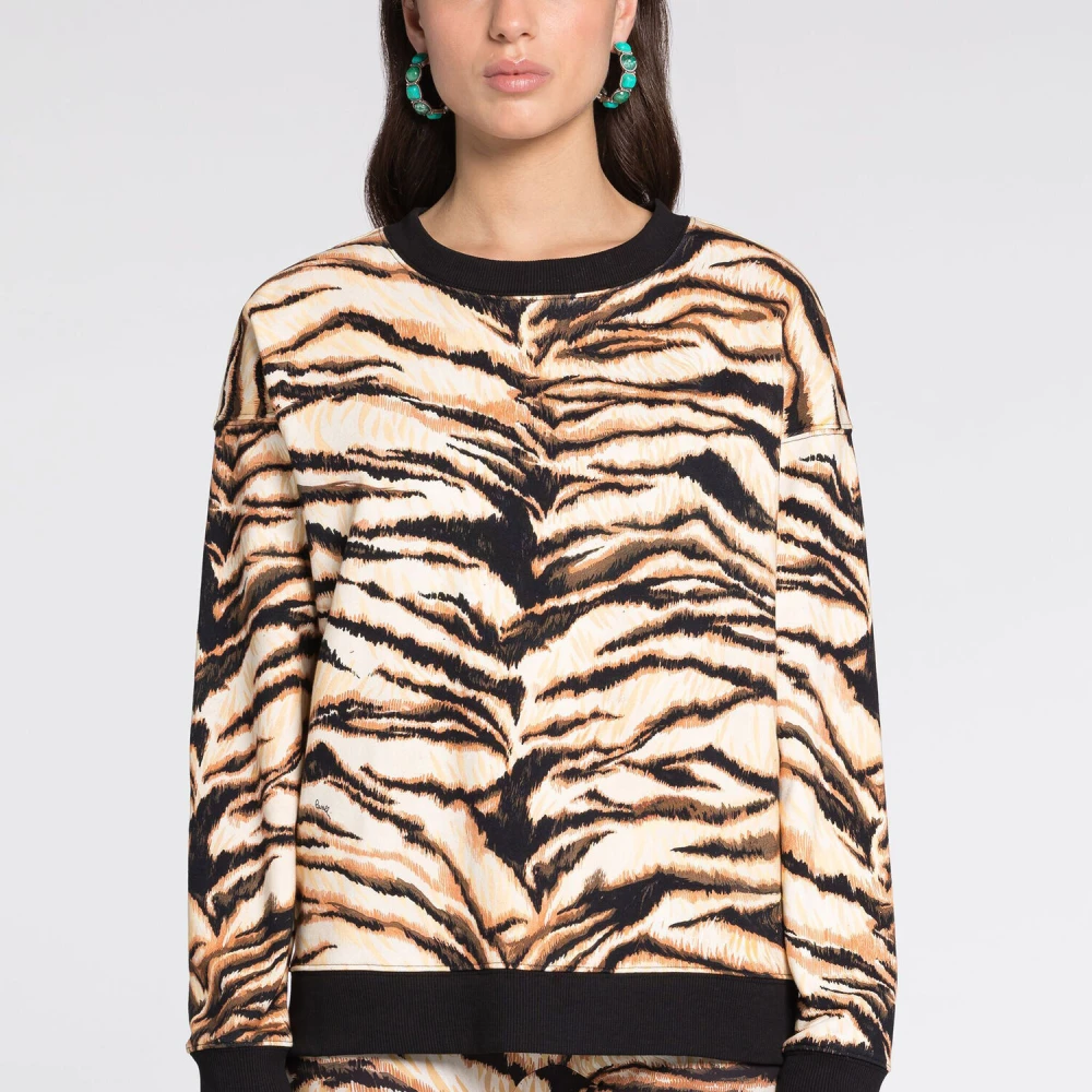 Roberto Cavalli Vrijheid-Print Sweatshirt Ronde Hals Lange Mouwen Multicolor Dames