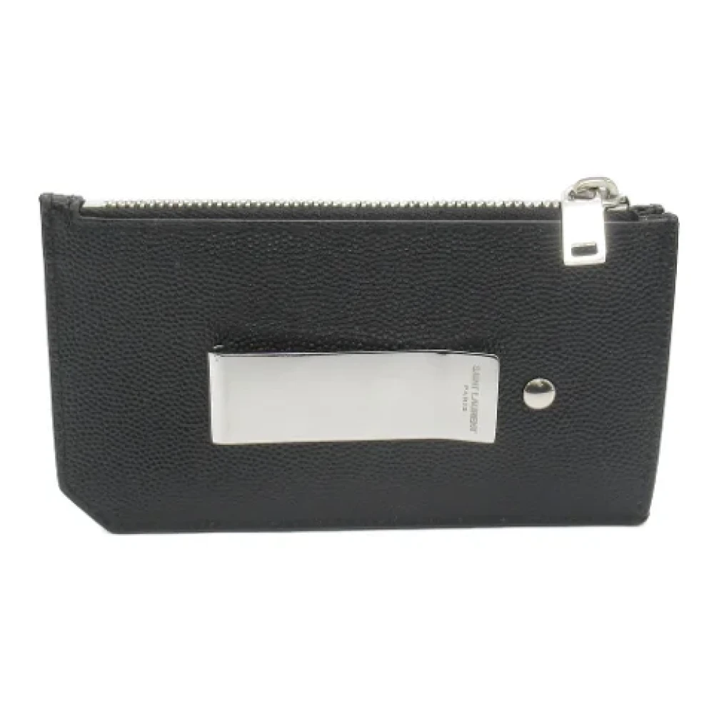 Saint Laurent Vintage Pre-owned Leather wallets Black Dames