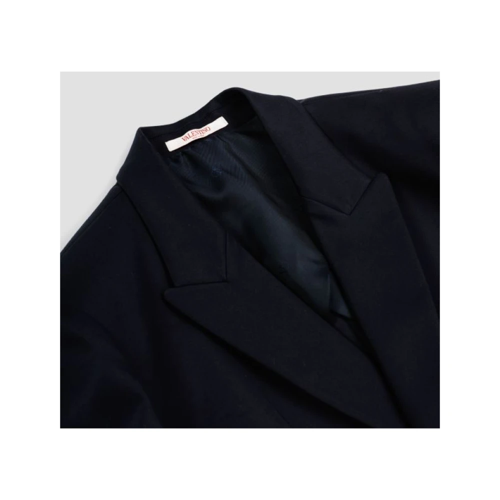 Valentino Klassieke donkerblauwe jas met twee gouden knopen Blue Heren
