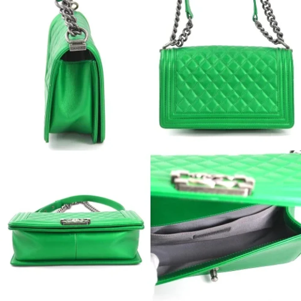 Chanel Vintage Pre-owned Leather shoulder-bags Green Dames