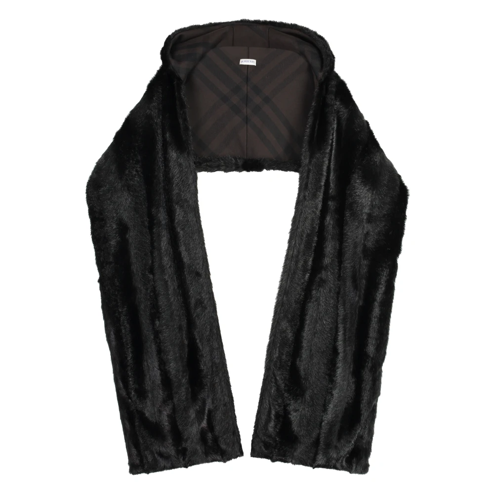 Burberry Gevoerde sjaal met capuchon Black Unisex