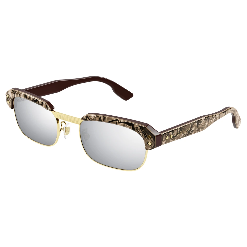Gucci Men's Brown Sunglasses, 52 Mm, Rectangular Sunglasses