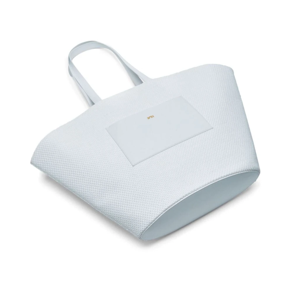 N21 Witte tassen met leren schouderbanden Blue Dames