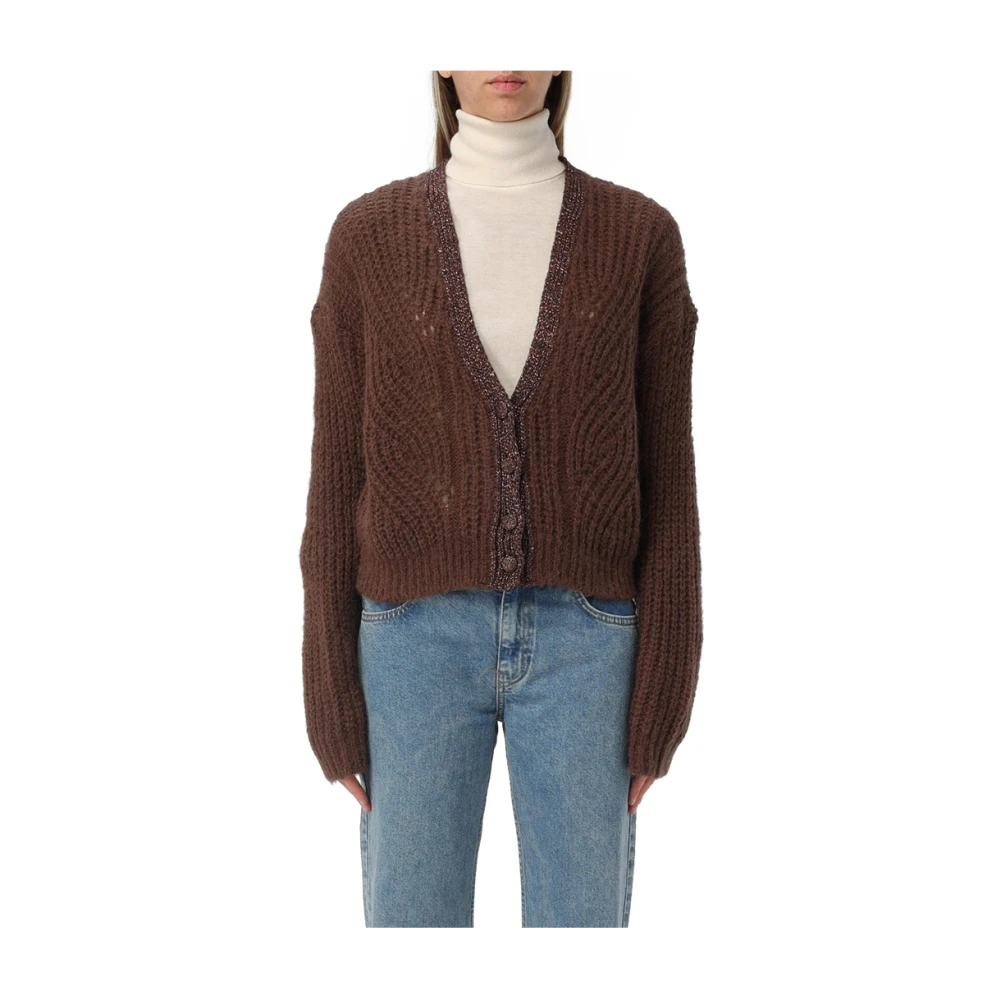 Liu Jo Bruine Cardigan Sweater Stijlvol Ontwerp Brown Dames