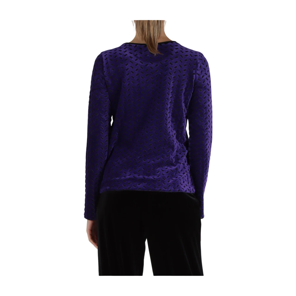 Emporio Armani Fluweel decoratieve motief top Purple Dames