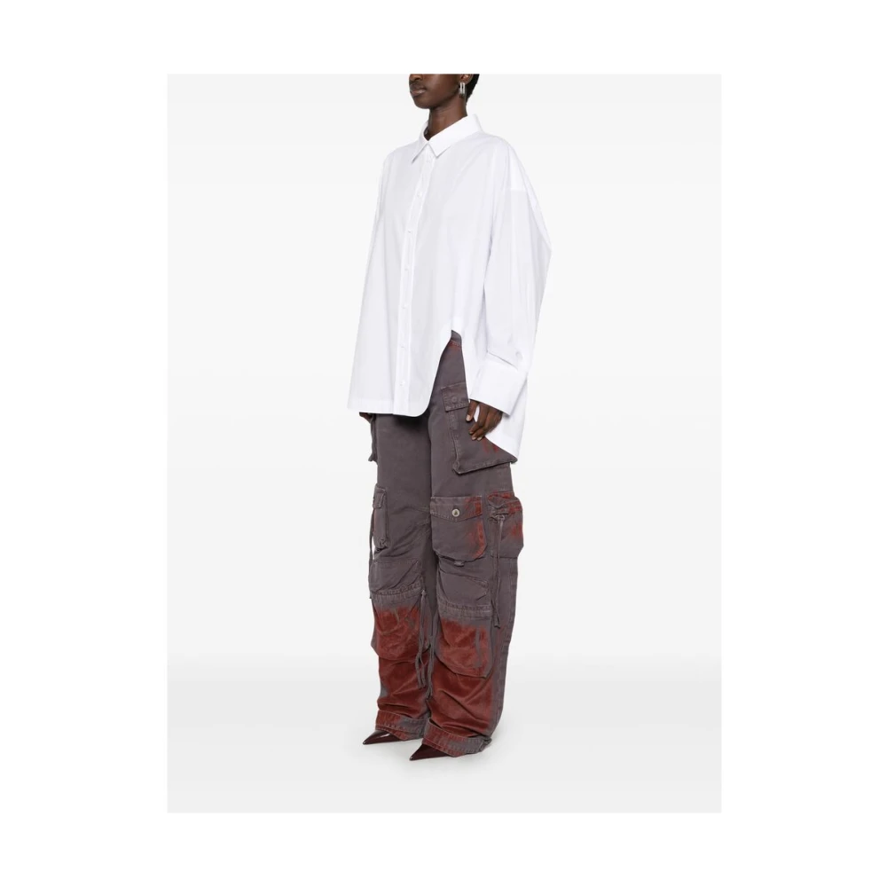 The Attico Witte Button-Up Shirt met Cut-Out Details White Dames