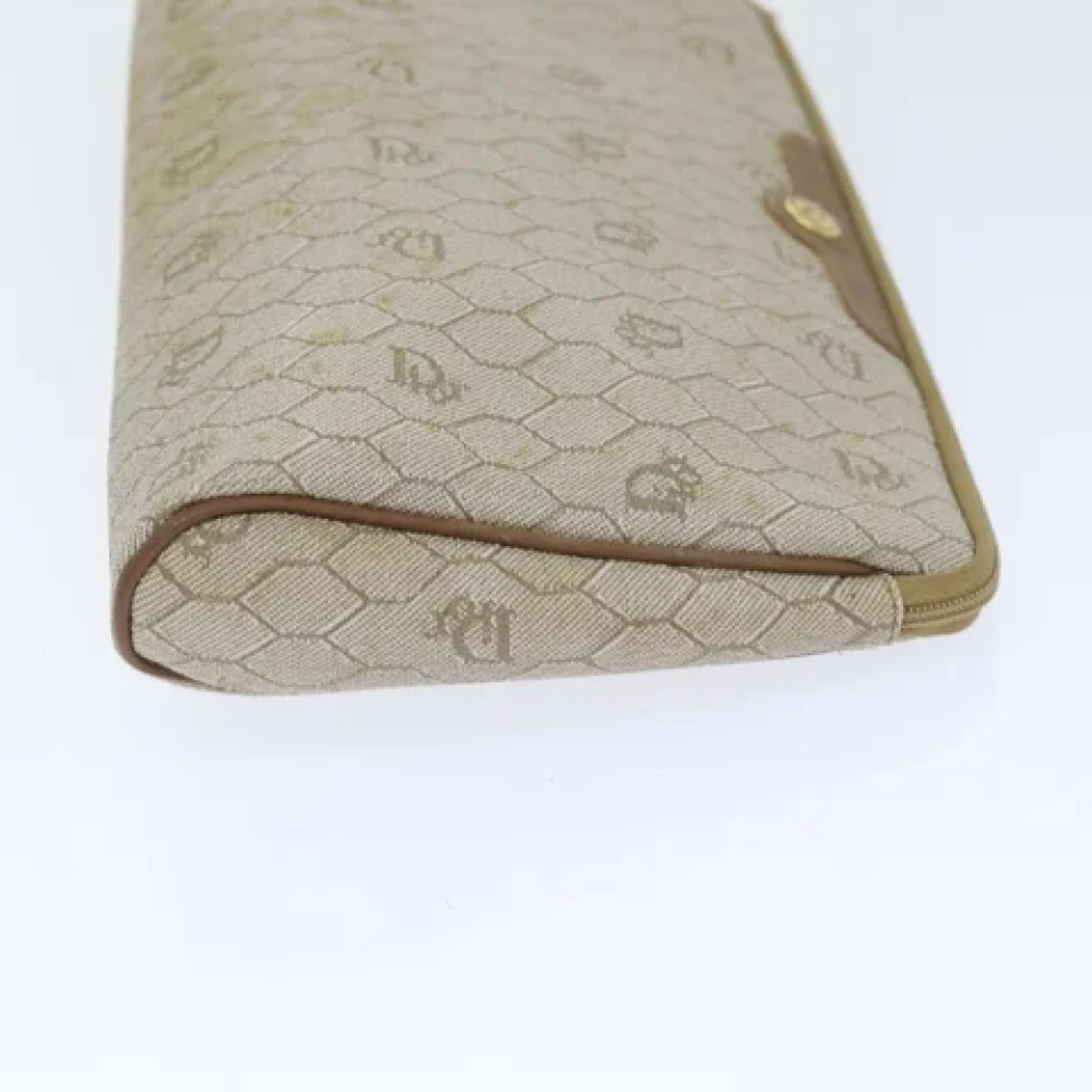 Dior Vintage Pre-owned Canvas clutches Beige Dames