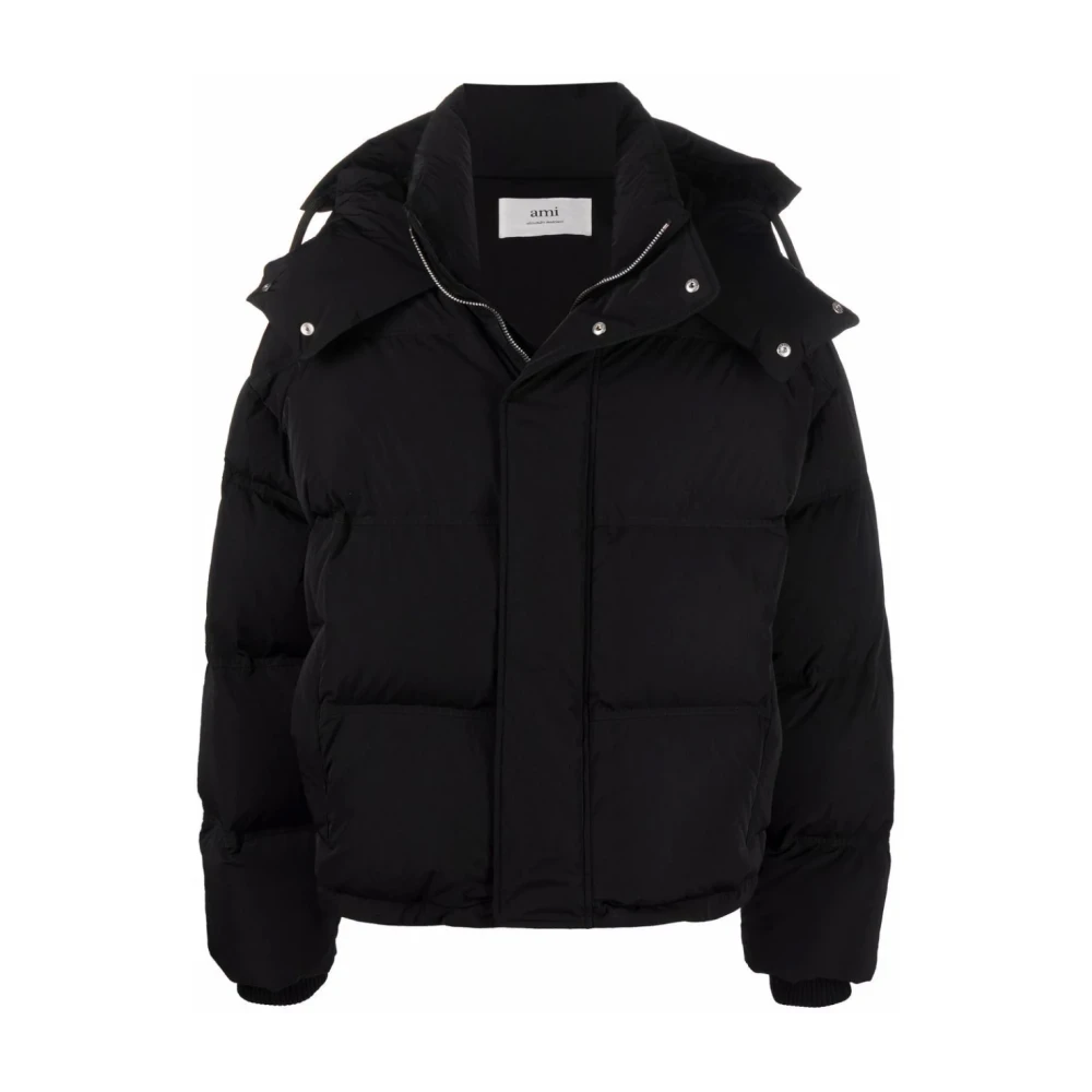 Ami Paris Puffer Jacket med De Coeur Logo Black, Herr