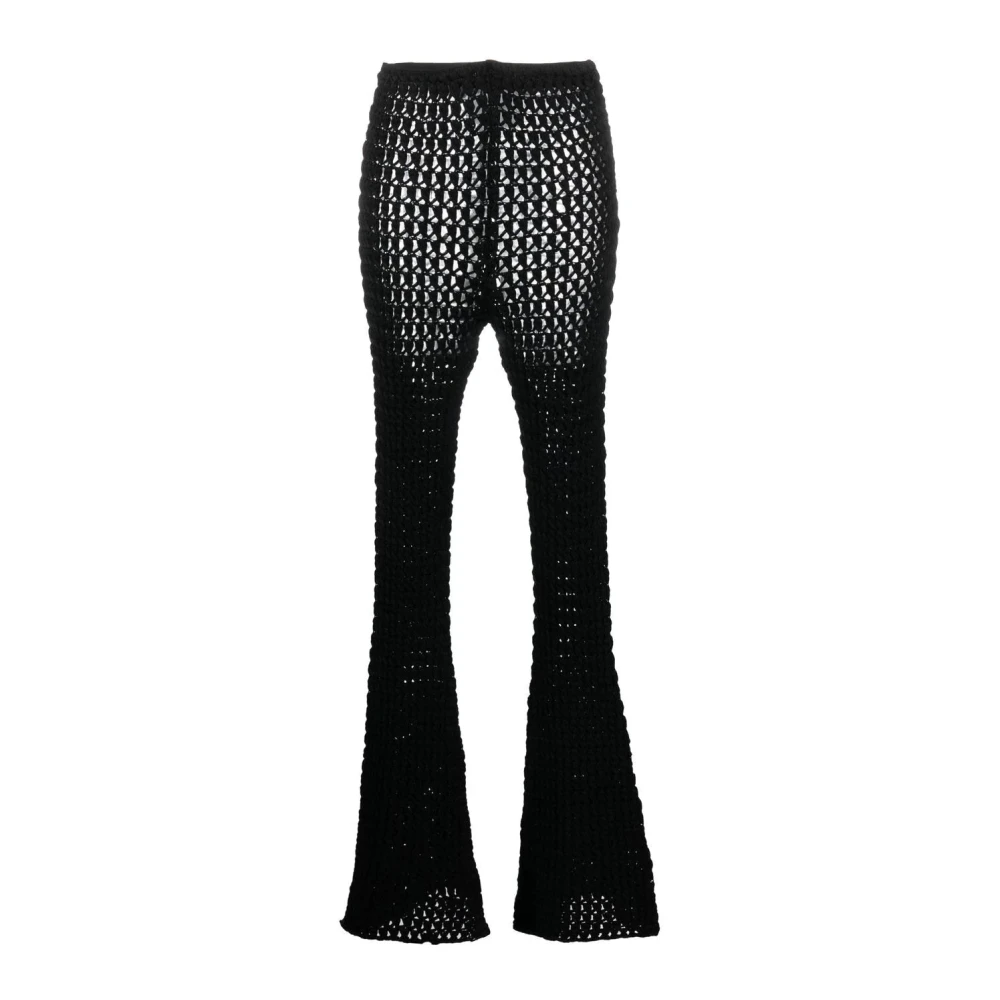 Moschino Women's Black Wide Trousers, M, Casual Trousers
