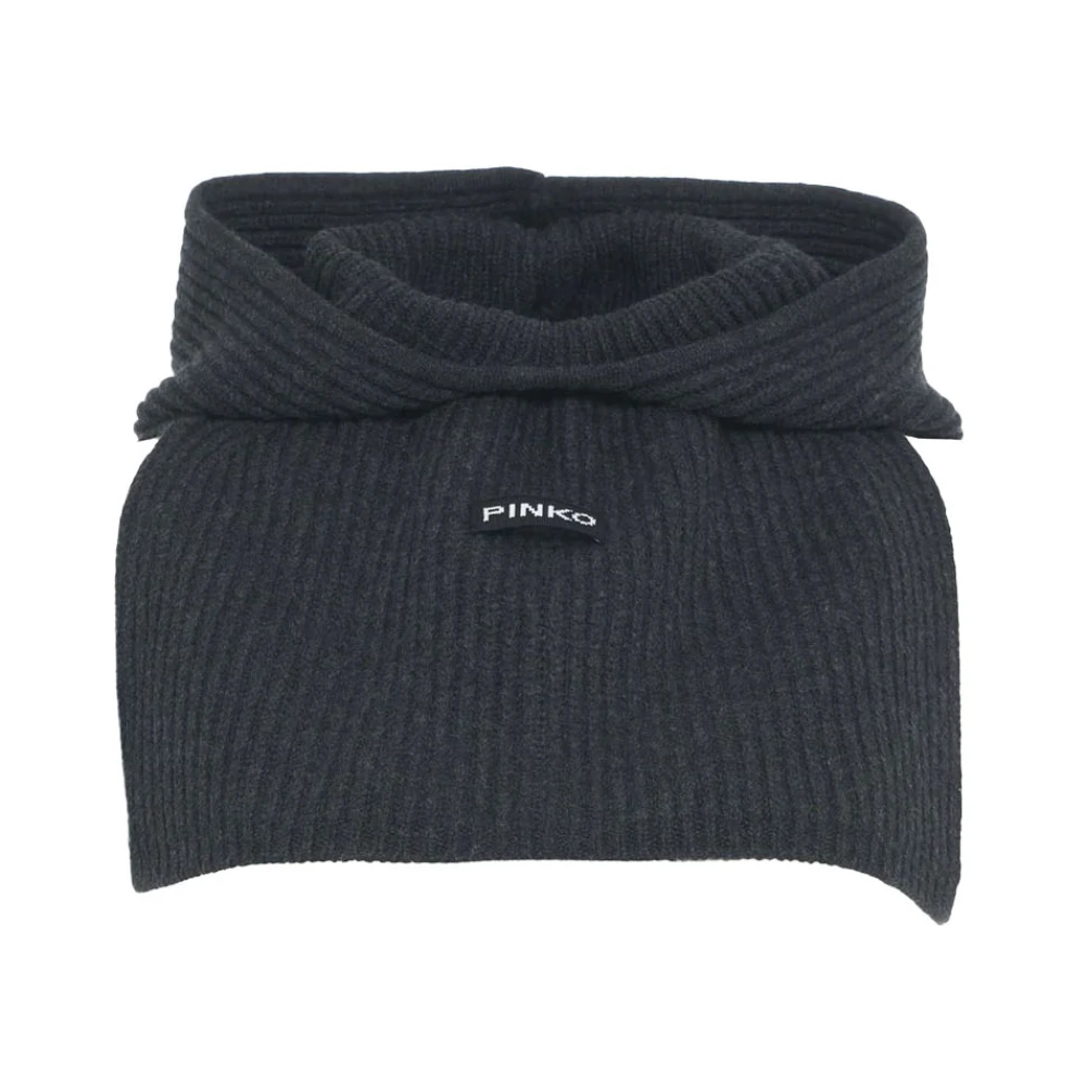 Pinko Women's Gray Wool Knit Balaclava Hat