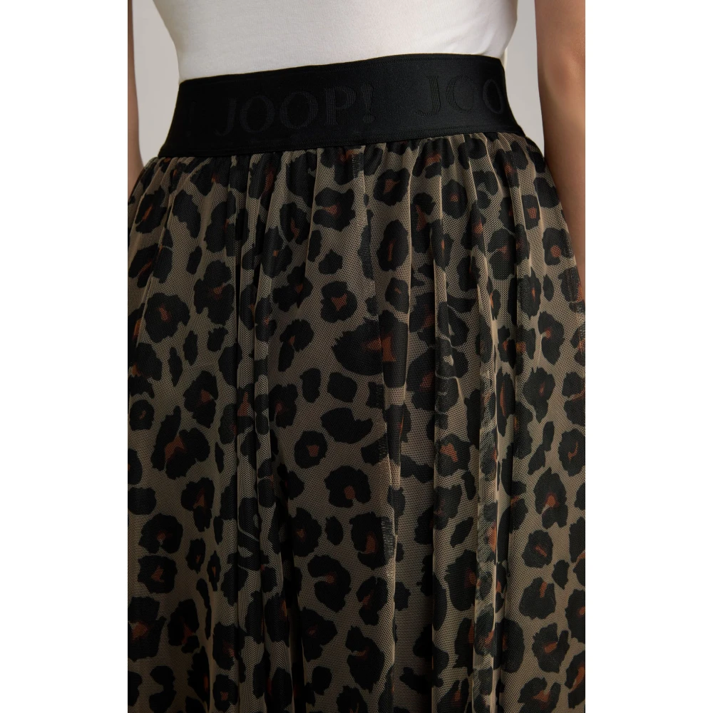 Joop! Luipaardprint Elastische Taille Rok Brown Dames