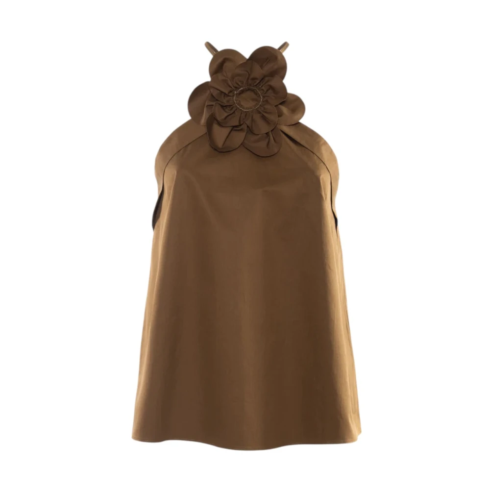 Nenette Donna Marrone - Halter Satin Top - Tops - Xl