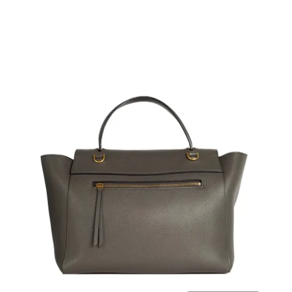Celine Vintage Pre-owned Leather celine-bags Gray Dames