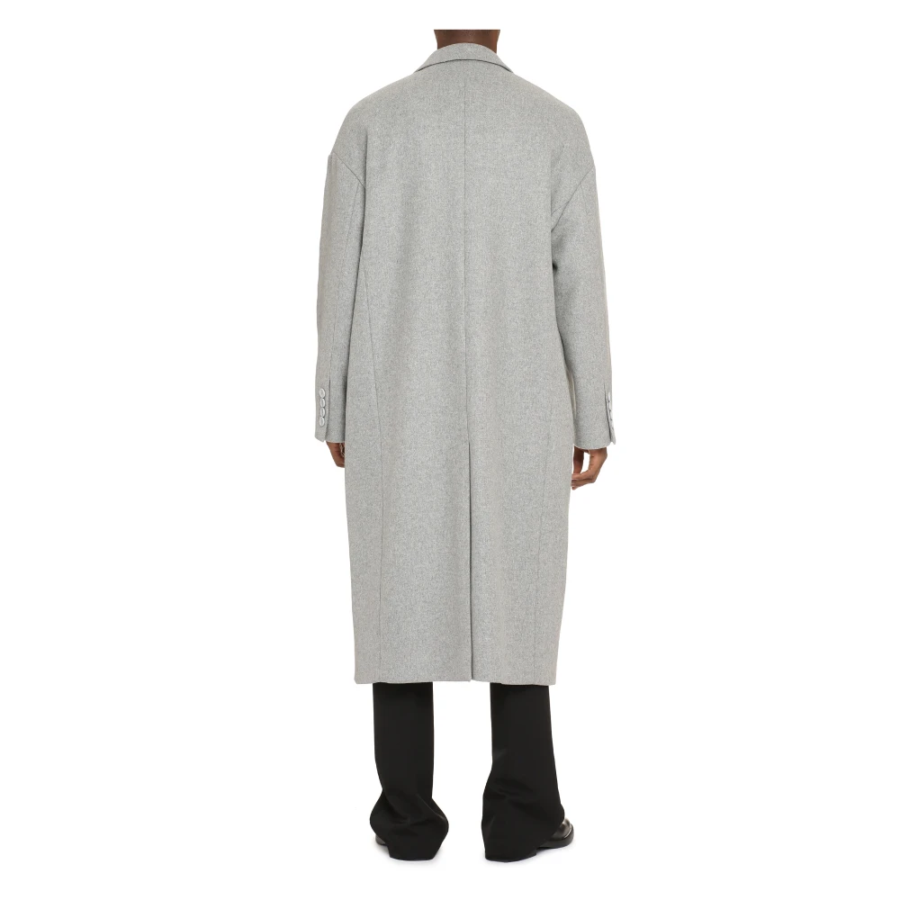 Dolce & Gabbana Wollen Blend Jas met Reverskraag Gray Heren
