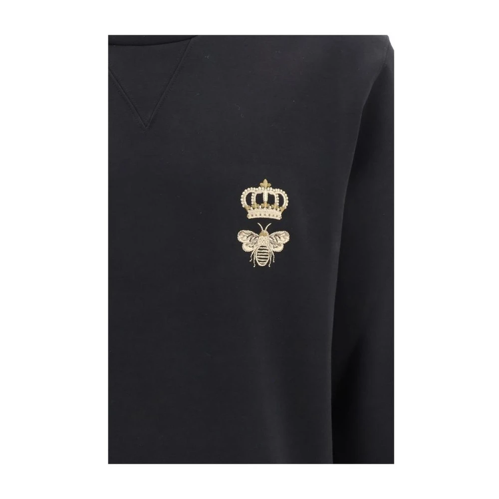 Dolce & Gabbana Sweatshirt met kroonbijenborduurwerk Black Heren