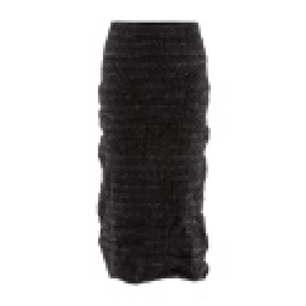 Balenciaga Midi Tweed Rok met Knopen Black Dames