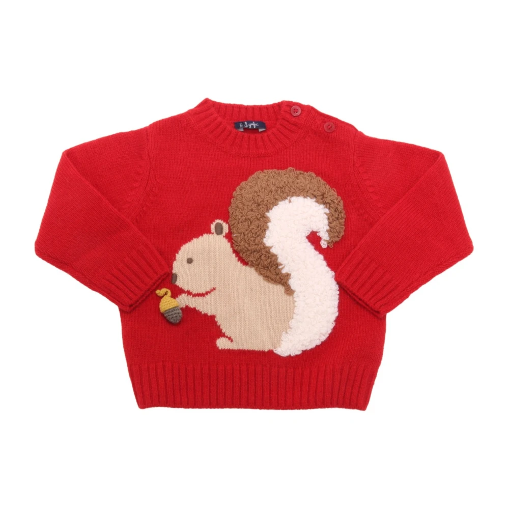 Il Gufo Red Kids Knitwear, Male, 12 M, Wool Jumper