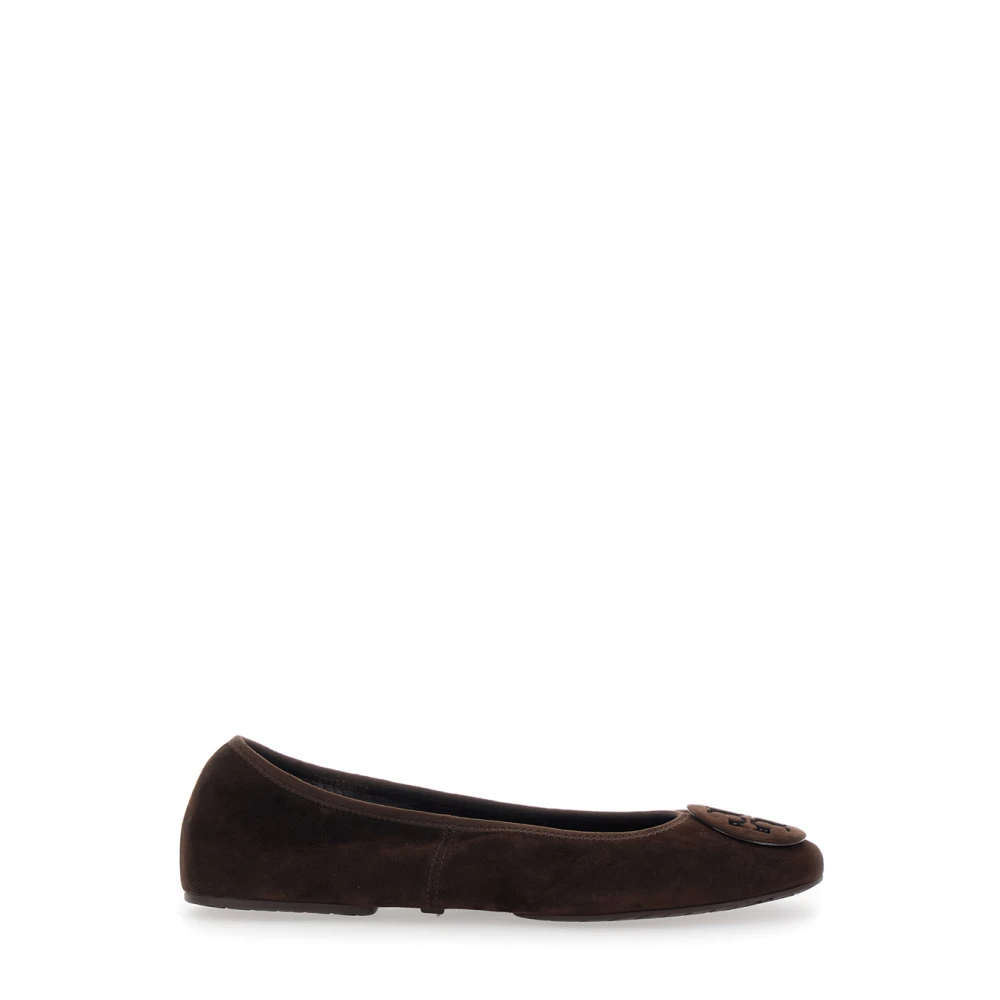 Tory Burch Women's Brown Flat Shoes Minnie Travel Ballet