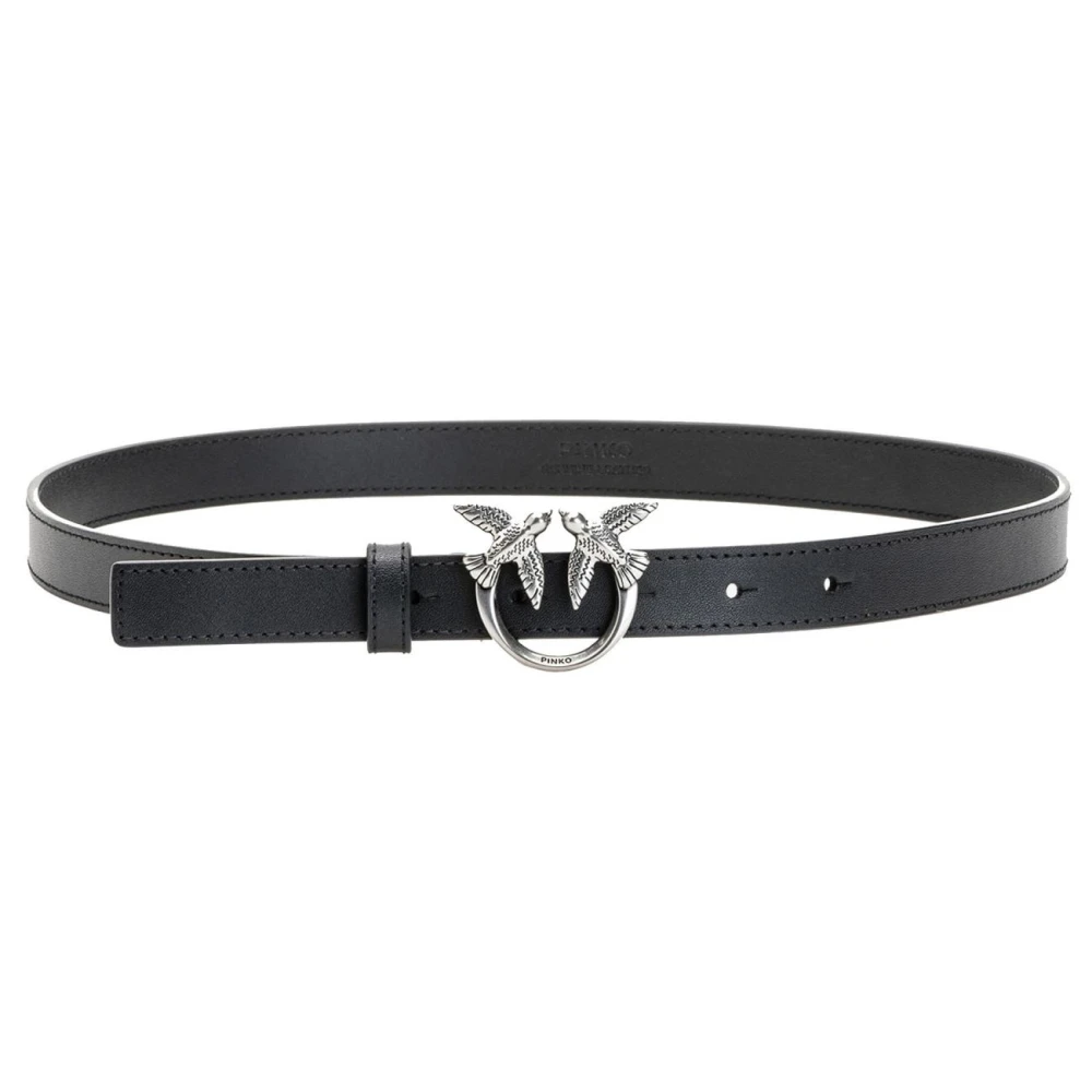 Pinko Women's Black Belts, Xl, Love Berry 2Cm Belt