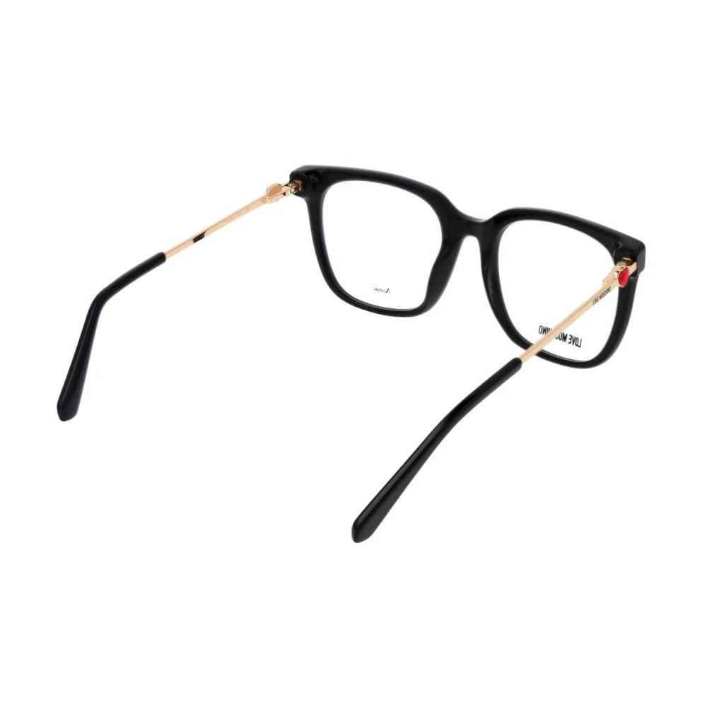 Love Moschino Zwarte Rechthoekige Optische Monturen met Acetaat Black Dames