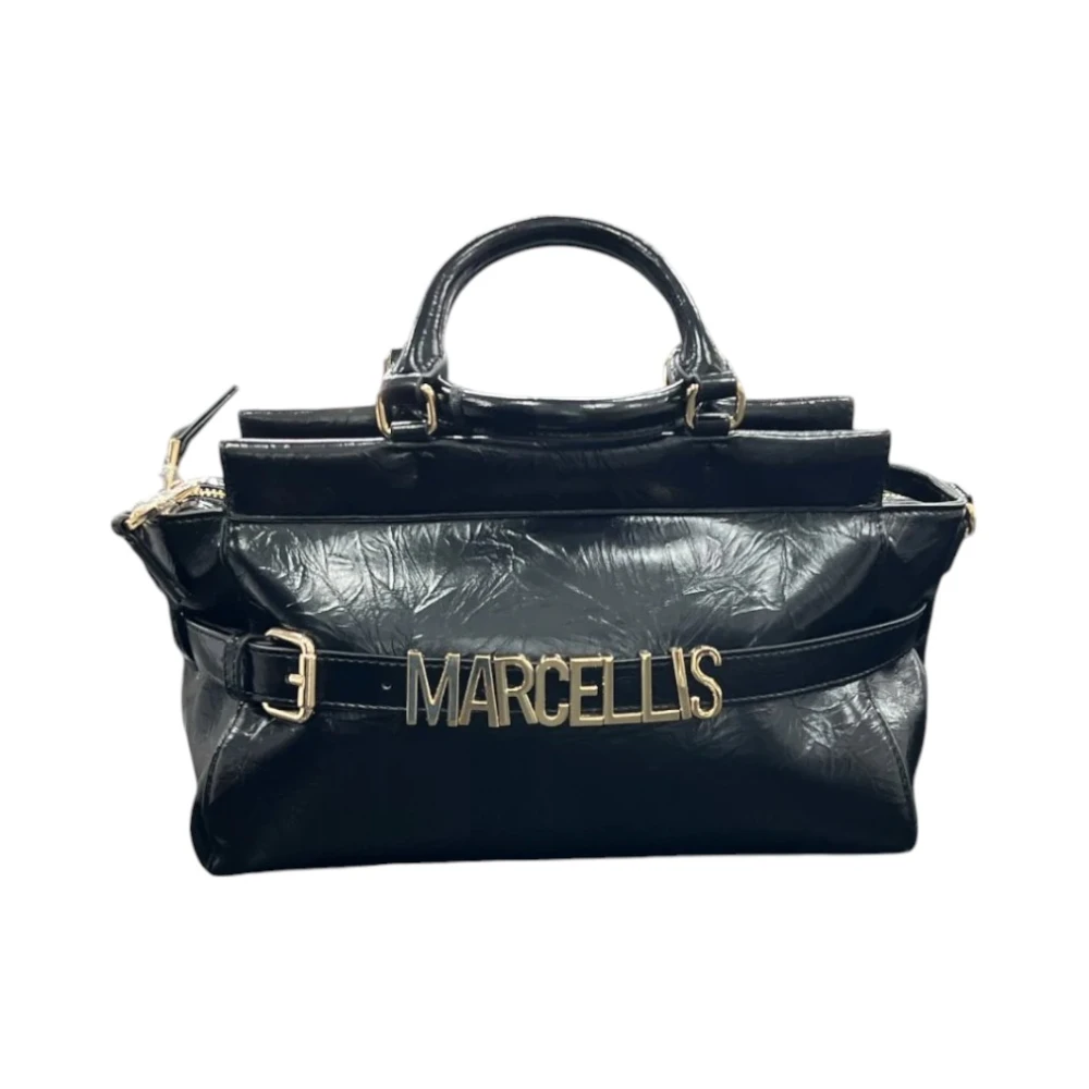 Marc Ellis Zwarte PU Schoudertas Heather Stijl Black Dames