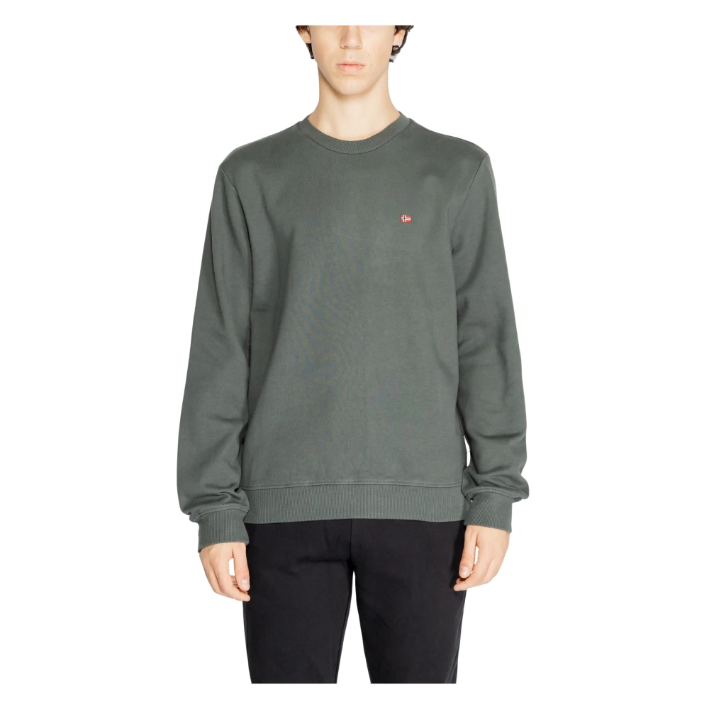 Napapijri Katoenmix Heren Crewneck Sweatshirt Green Heren