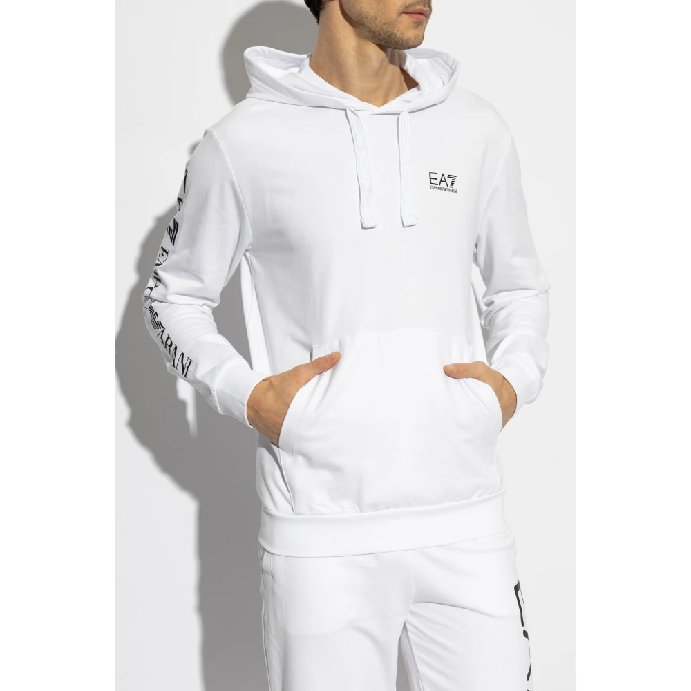 Emporio Armani EA7 Sweatshirt met logo White Heren