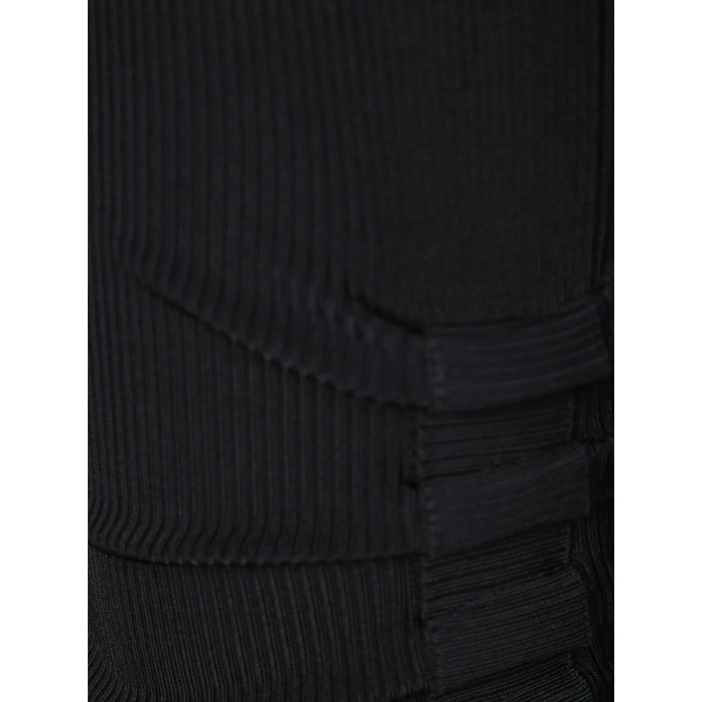 IRO Zwarte Geribbelde V-Hals Jurk Black Dames