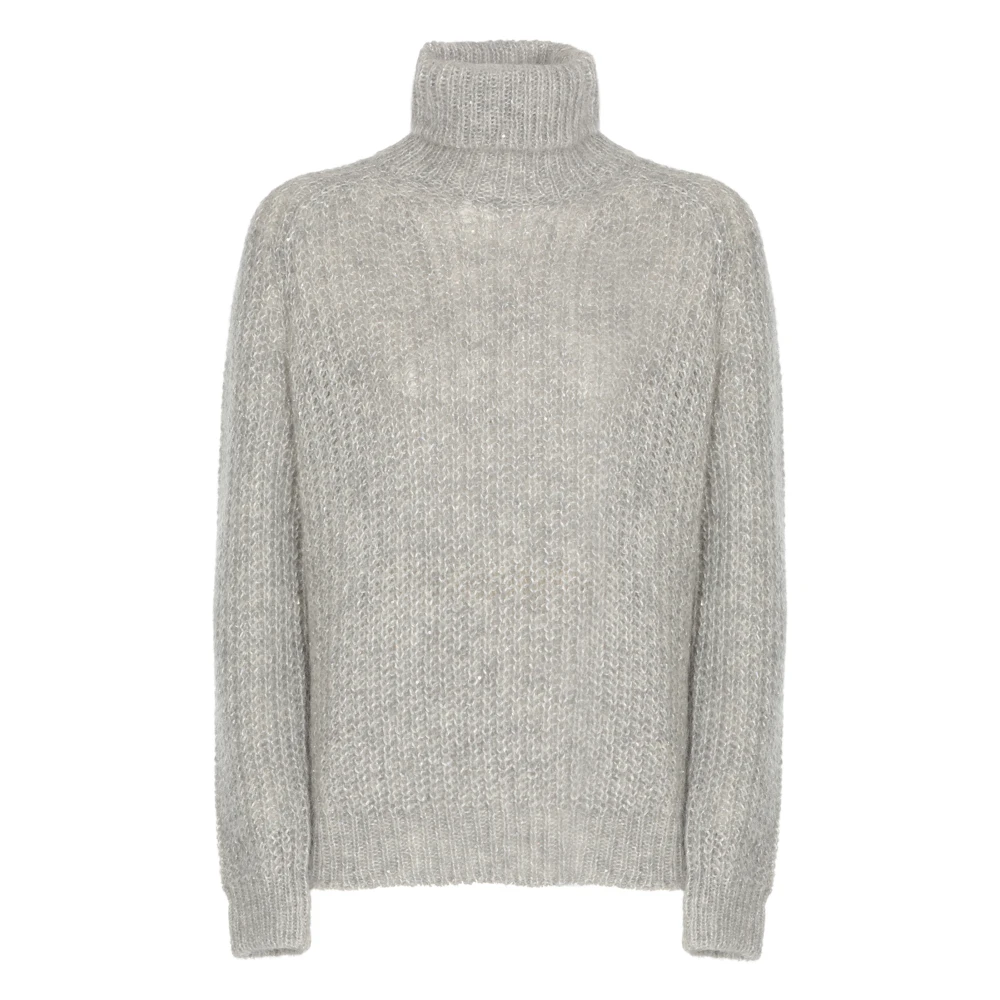 Herno Grijze Alpaca Blend Hoge Hals Trui Gray Dames