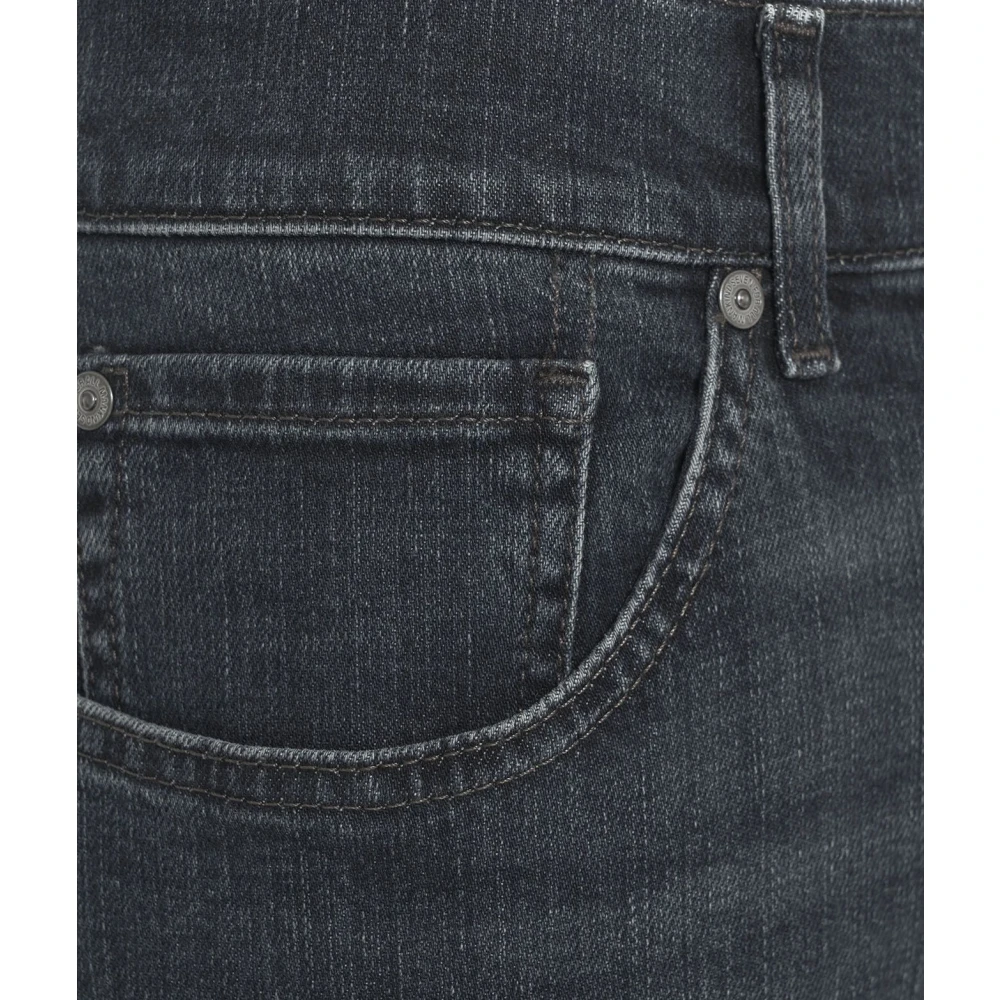 7 For All Mankind Zwarte Slimmy Tapered Jeans Black Heren